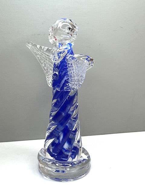 Sklenený Anjel v modrom (15cm)