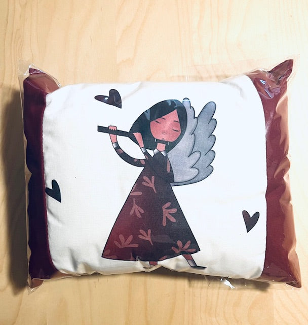 Anjelsky bylinkový vankúšik - s anjelikom hrajúcim na flautu