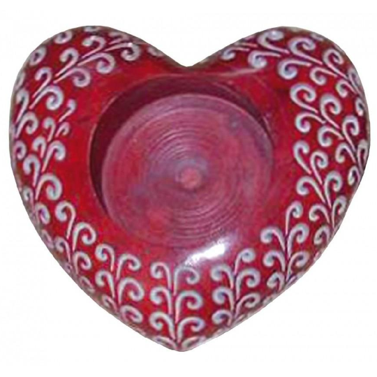 Svietnik "Srdce" červené, Hearth (mastenec)