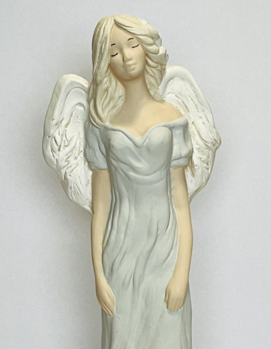 Anjel vo farebných šatách, sivomodré šaty 31 cm