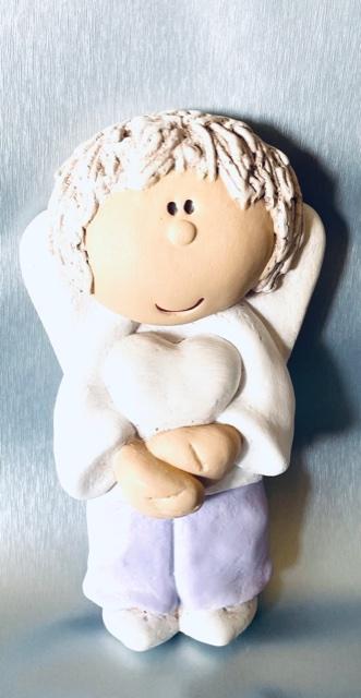 Anjeliček - strážniček, zo srdiečkom 20 cm (na povesenie)