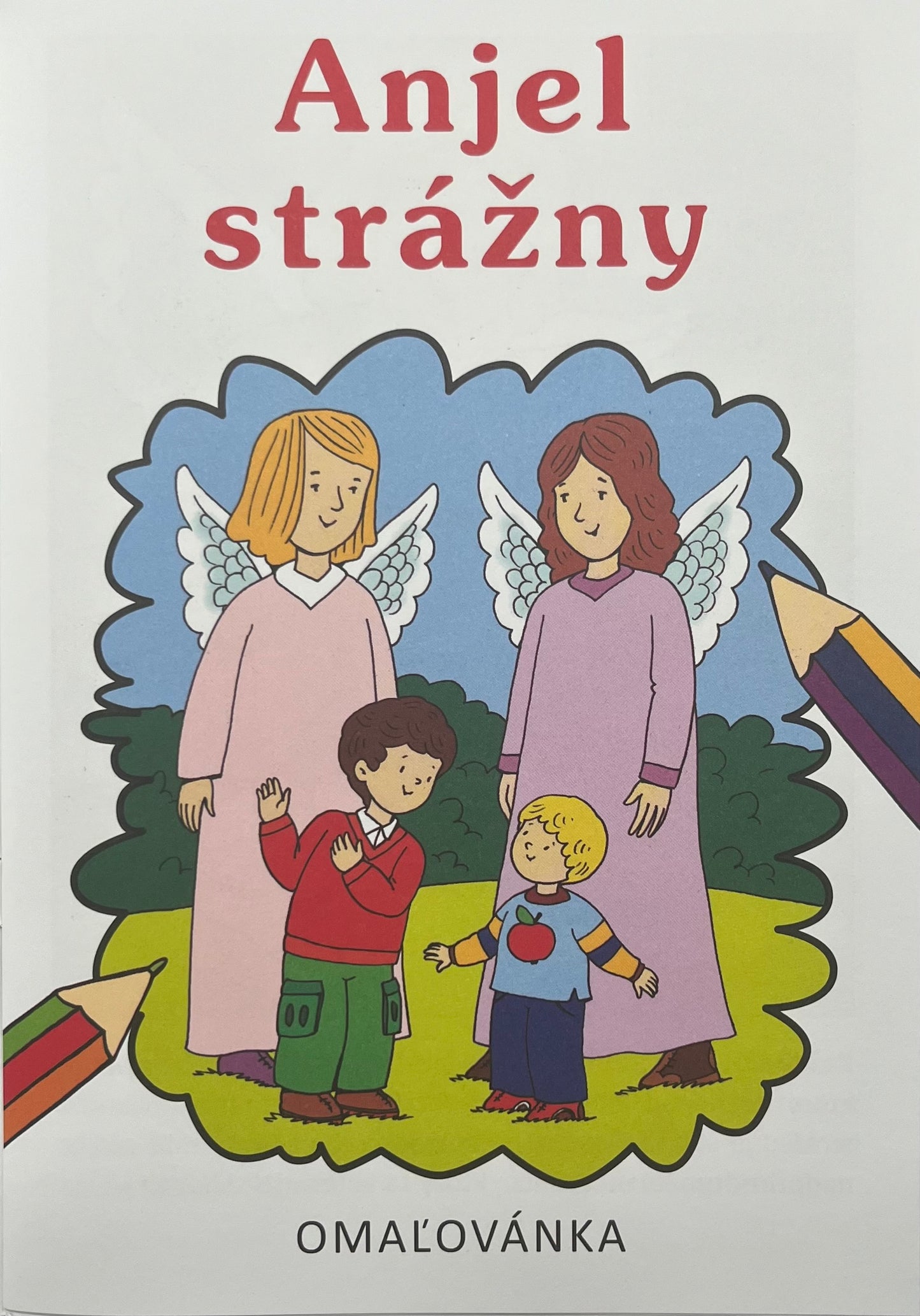 Omaľovánka s textami " Anjel strážny"