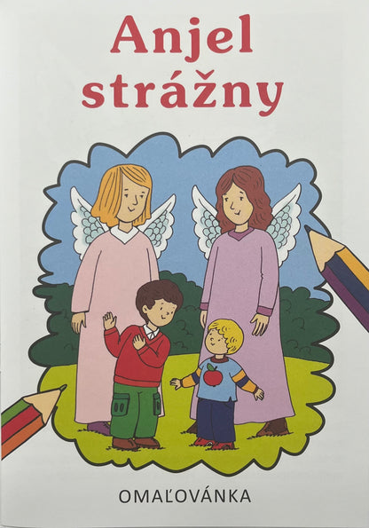 Omaľovánka s textami " Anjel strážny"